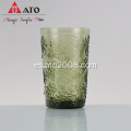 Vaso de vidrio de agua de jugo de patrón clásico de ATO en relieve